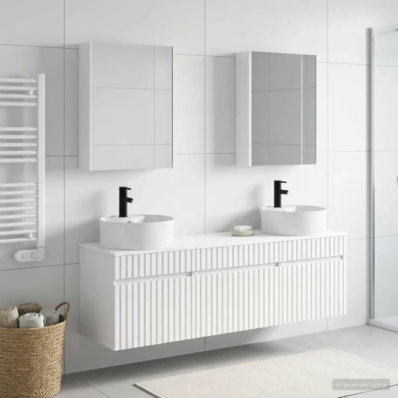 Vonios spintos komplektas 5 pcs Balta 53 x 15,5 x 70 cm