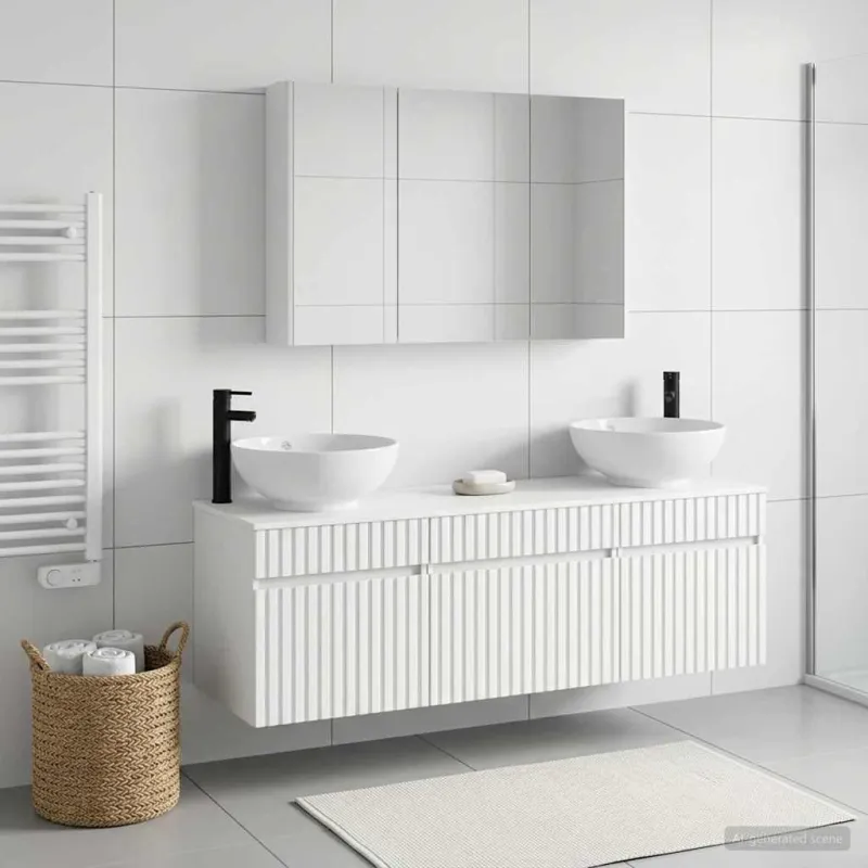 Vonios spintos komplektas 4 pcs Balta 103,5 x 15,5 x 70 cm