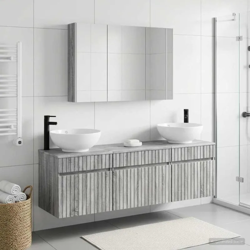 Vonios spintos komplektas 4 pcs Pilka Sonoma
