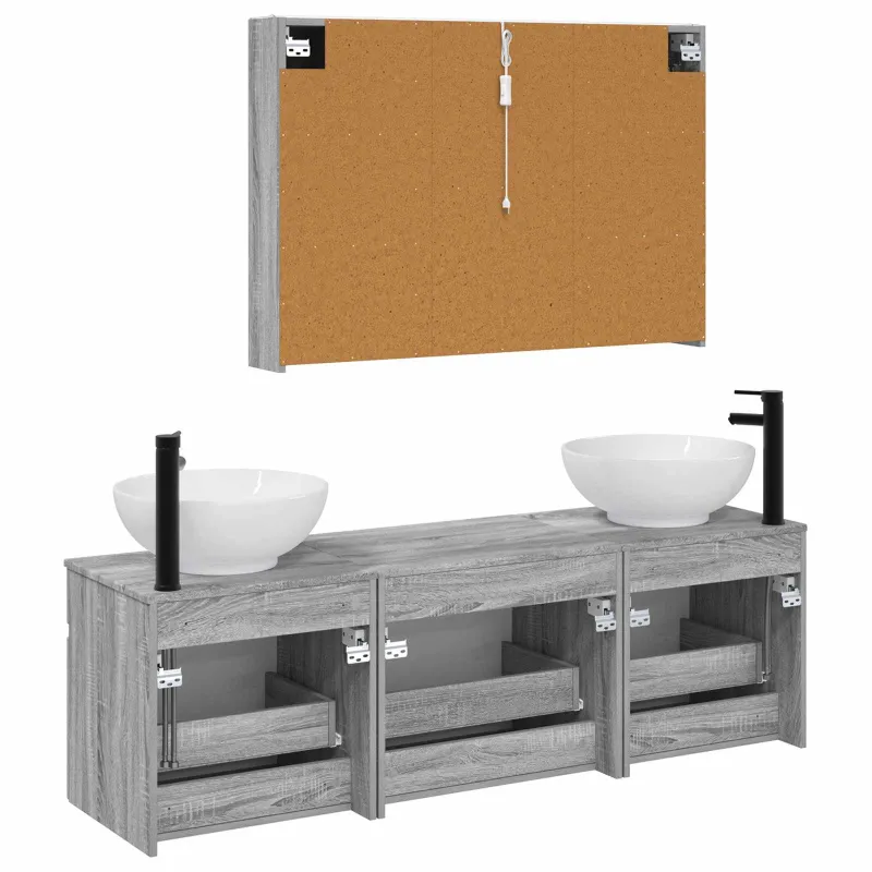 Vonios spintos komplektas 4 pcs Pilka Sonoma