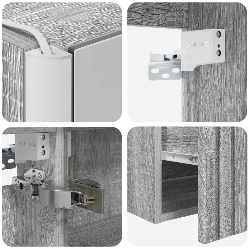 Vonios spintos komplektas 4 pcs Pilka Sonoma
