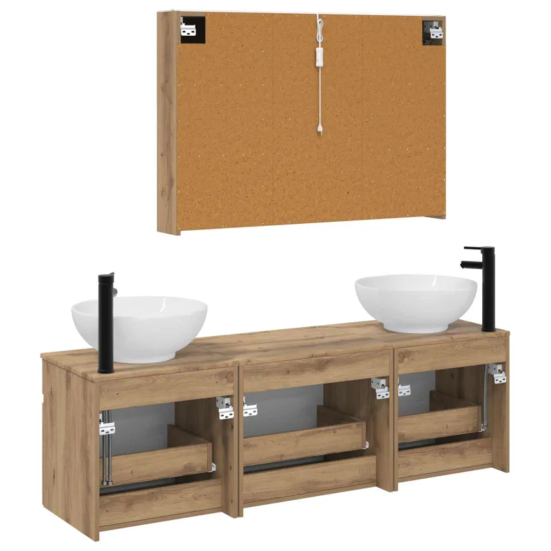 Vonios spintos komplektas 4 pcs Artisano ąžuolo