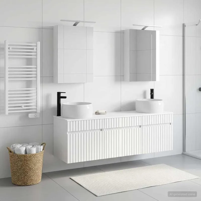 Vonios spintos komplektas 5 pcs Balta 50 x 14,5 x 70 cm