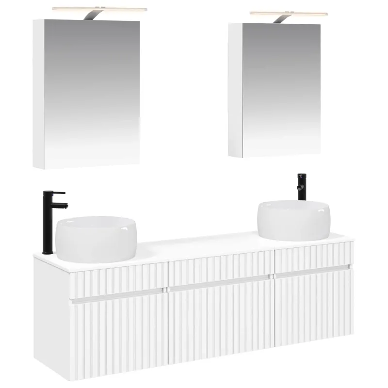 Vonios spintos komplektas 5 pcs Balta 50 x 14,5 x 70 cm