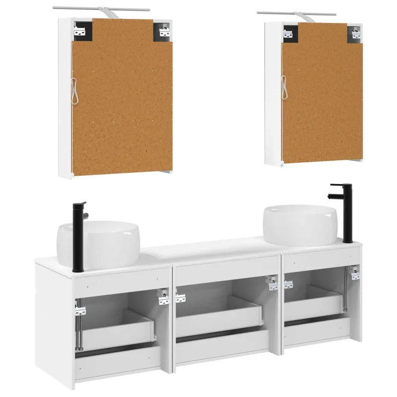 Vonios spintos komplektas 5 pcs Balta 50 x 14,5 x 70 cm