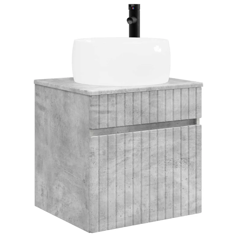 Vonios spintos komplektas 5 pcs Betono pilka 50 x 14,5 x 70 cm