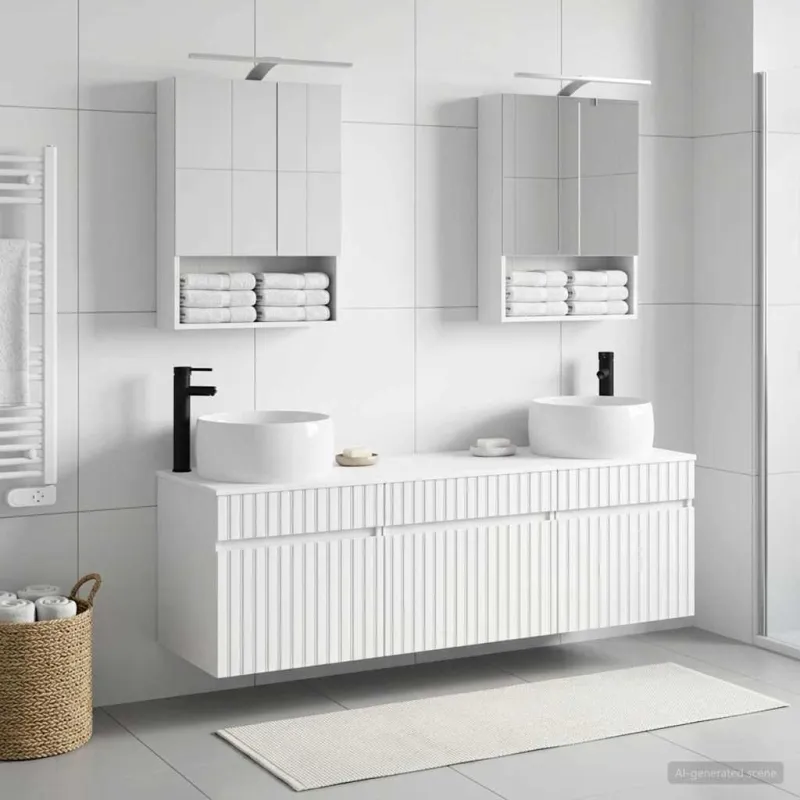 Vonios spintos komplektas 5 pcs Balta 50 x 14,5 x 70 cm