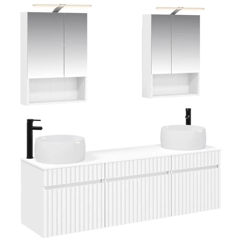 Vonios spintos komplektas 5 pcs Balta 50 x 14,5 x 70 cm