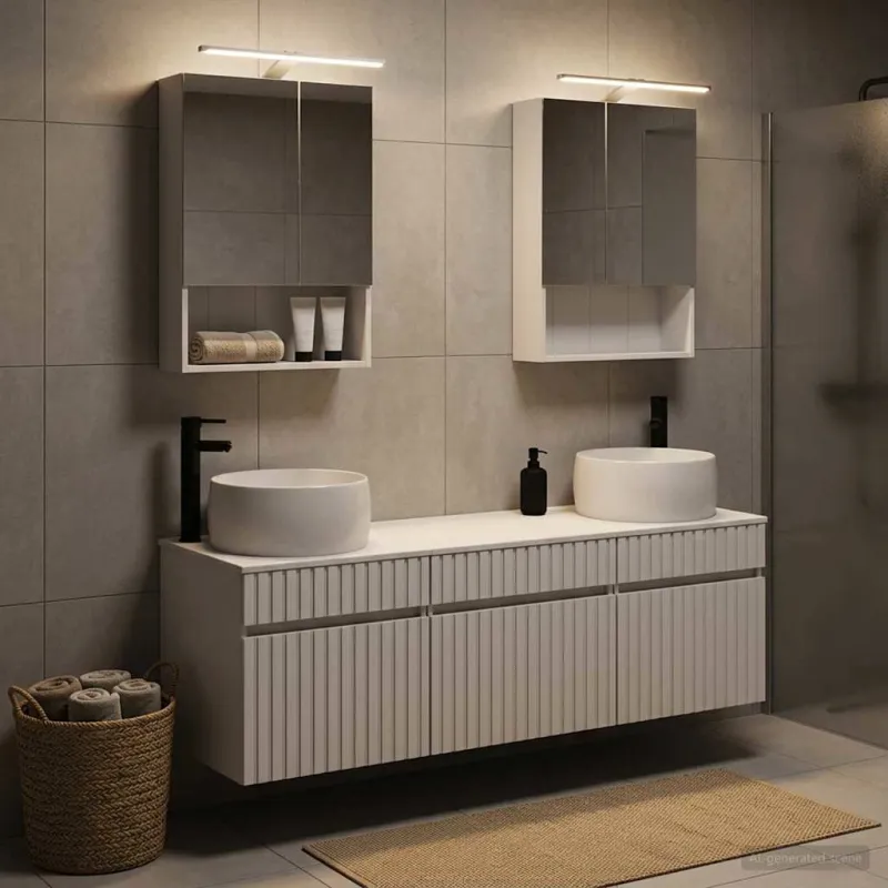 Vonios spintos komplektas 5 pcs Balta 50 x 14,5 x 70 cm