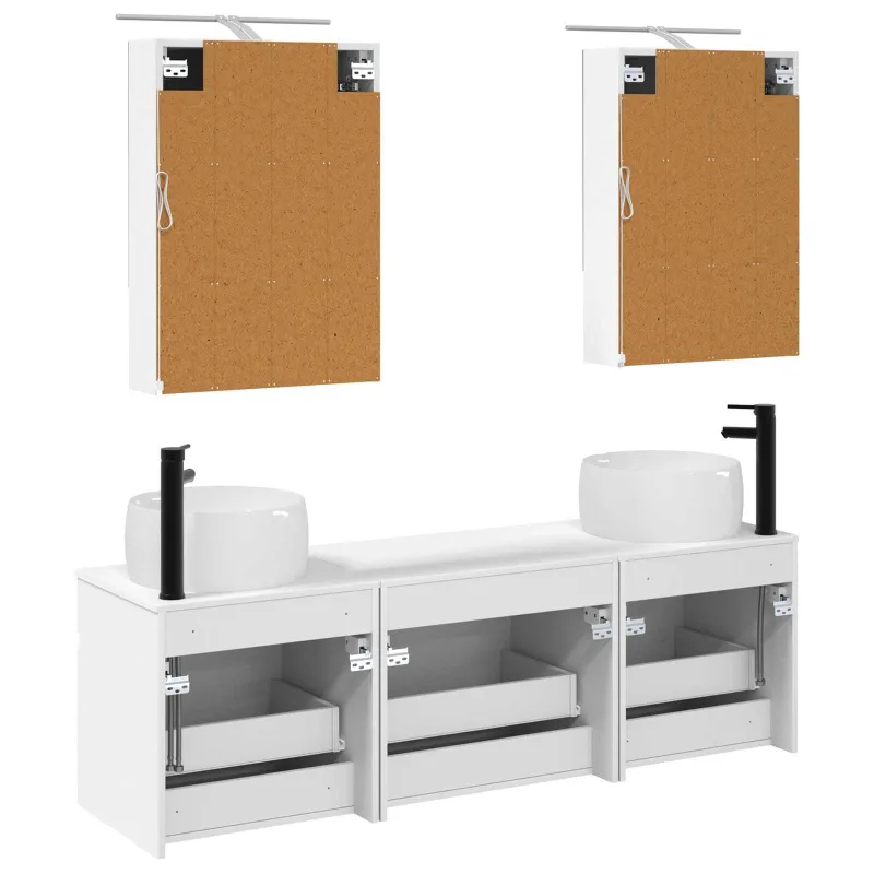 Vonios spintos komplektas 5 pcs Balta 50 x 14,5 x 70 cm