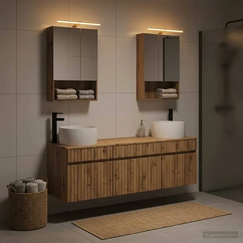 Vonios spintos komplektas 5 pcs Artisano ąžuolo