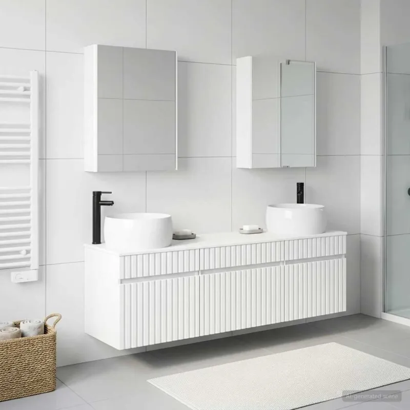 Vonios spintos komplektas 5 pcs Balta 53 x 15,5 x 70 cm