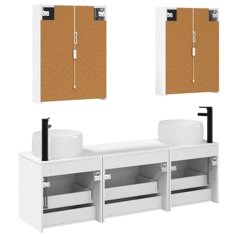 Vonios spintos komplektas 5 pcs Balta 53 x 15,5 x 70 cm