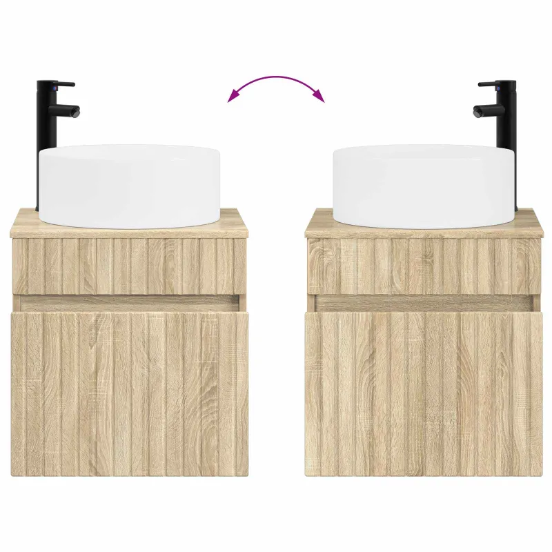 Vonios spintos komplektas 4 pcs Sonoma ąžuolas