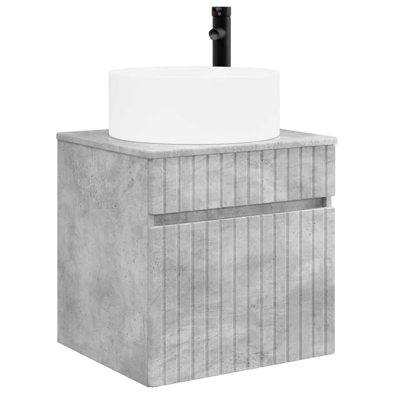 Vonios spintos komplektas 4 pcs Betono pilka 100 x 14,5 x 70 cm