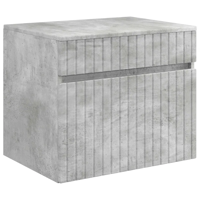 Vonios spintos komplektas 4 pcs Betono pilka 100 x 14,5 x 70 cm