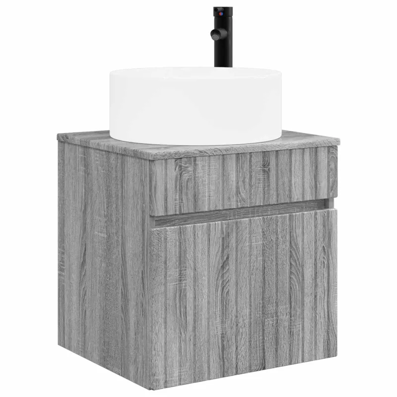 Vonios spintos komplektas 4 pcs Pilka Sonoma 100 x 14,5 x 70 cm