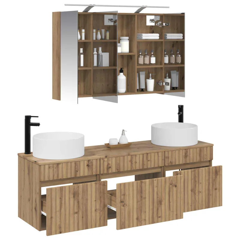 Vonios spintos komplektas 4 pcs Artisano ąžuolo