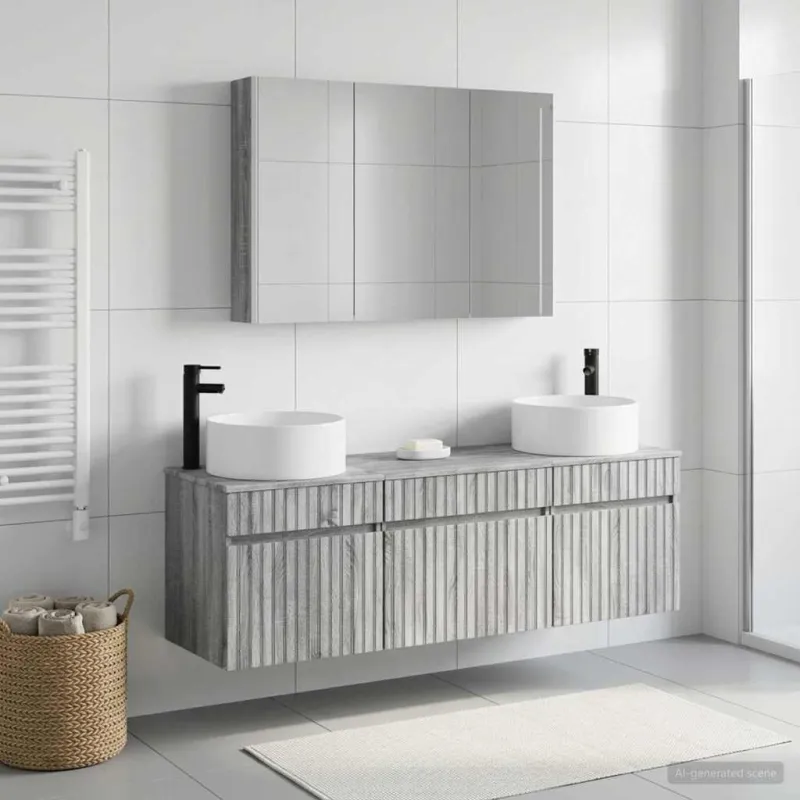 Vonios spintos komplektas 4 pcs Pilka Sonoma
