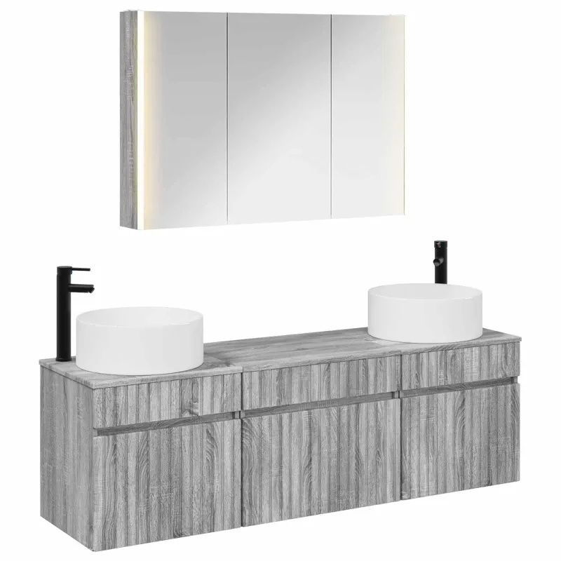 Vonios spintos komplektas 4 pcs Pilka Sonoma