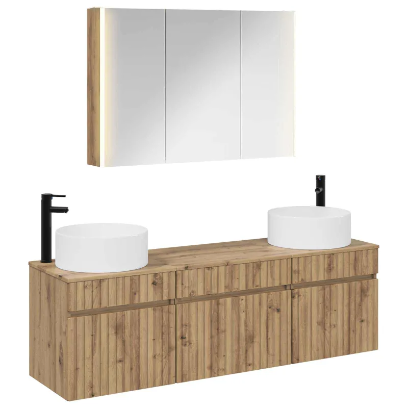 Vonios spintos komplektas 4 pcs Artisano ąžuolo