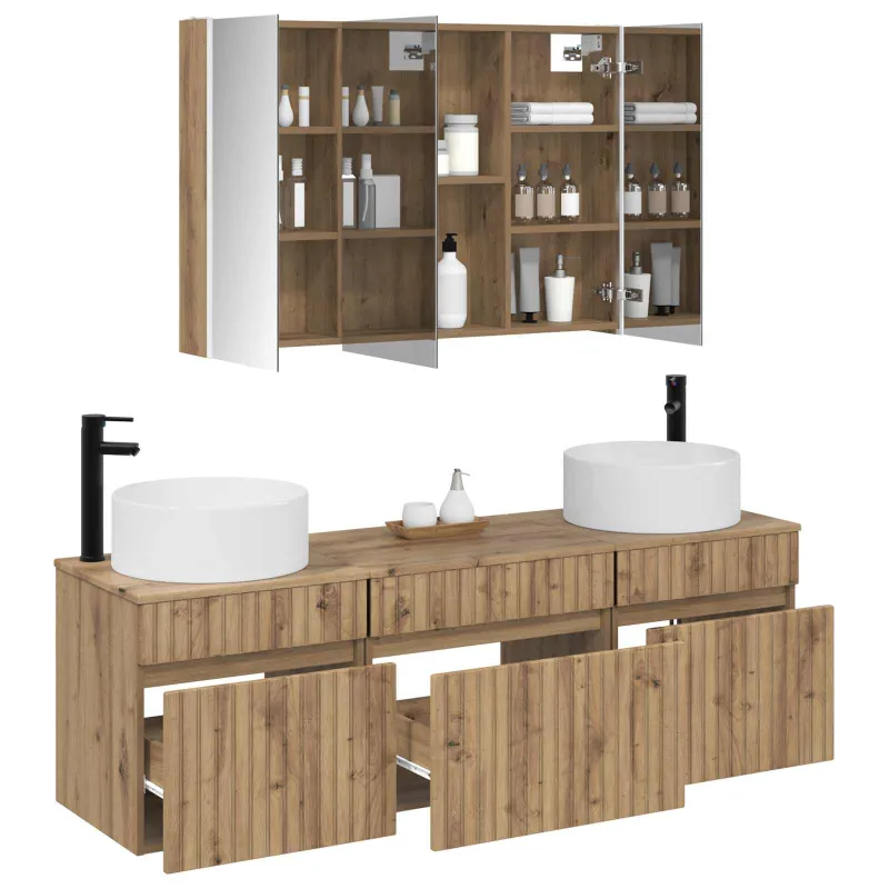 Vonios spintos komplektas 4 pcs Artisano ąžuolo