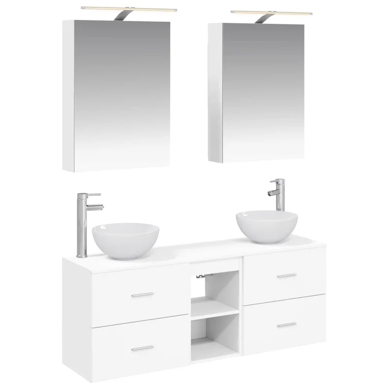 Vonios spintos komplektas 5 pcs Balta 50 x 14,5 x 70 cm
