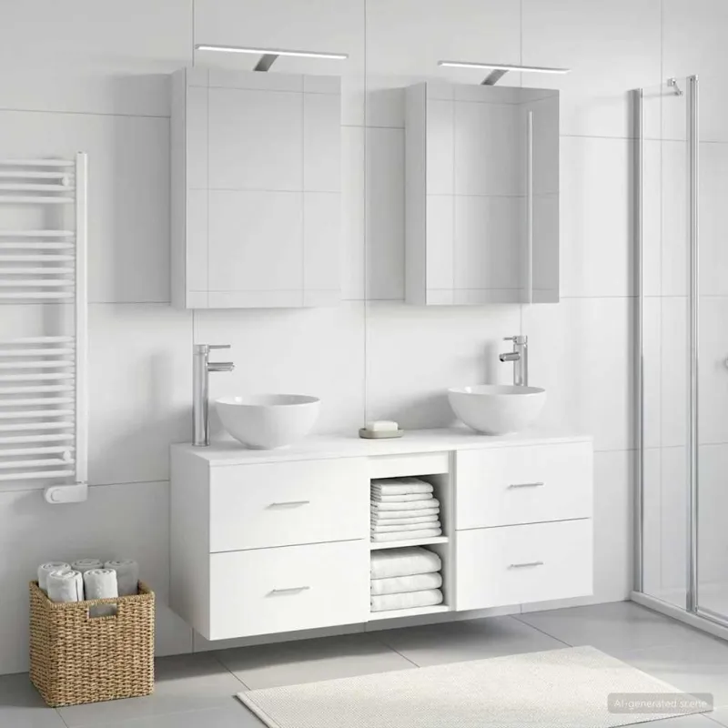 Vonios spintos komplektas 5 pcs Balta 50 x 14,5 x 70 cm