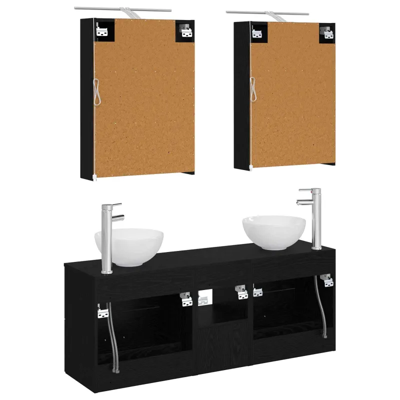 Vonios spintos komplektas 5 pcs Juodojo ąžuolo