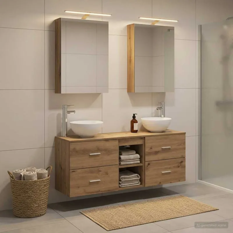 Vonios spintos komplektas 5 pcs Artisano ąžuolo
