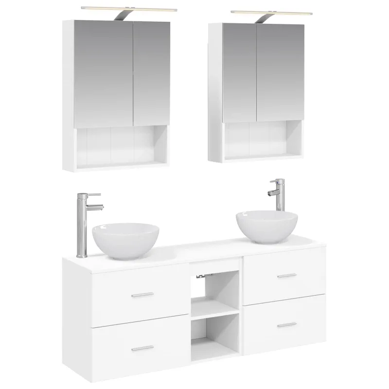 Vonios spintos komplektas 5 pcs Balta 50 x 14,5 x 70 cm