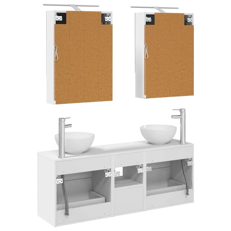 Vonios spintos komplektas 5 pcs Balta 50 x 14,5 x 70 cm