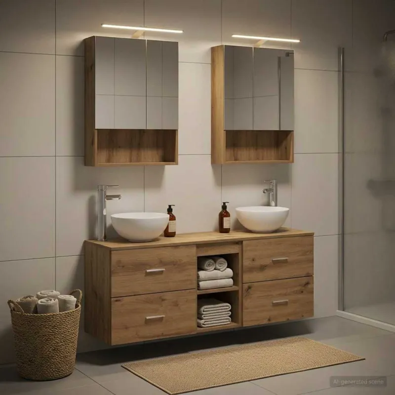 Vonios spintos komplektas 5 pcs Artisano ąžuolo