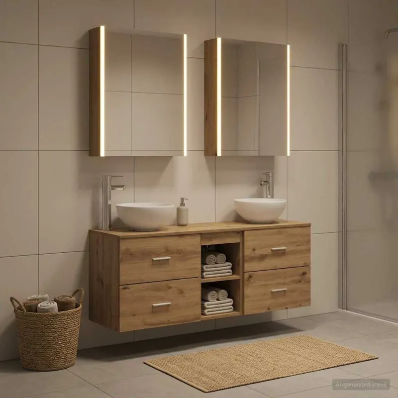Vonios spintos komplektas 5 pcs Artisano ąžuolo