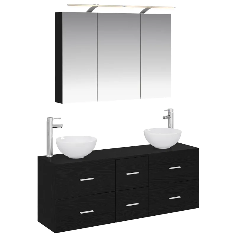 Vonios baldų rinkinys 4 pcs Juodojo ąžuolo