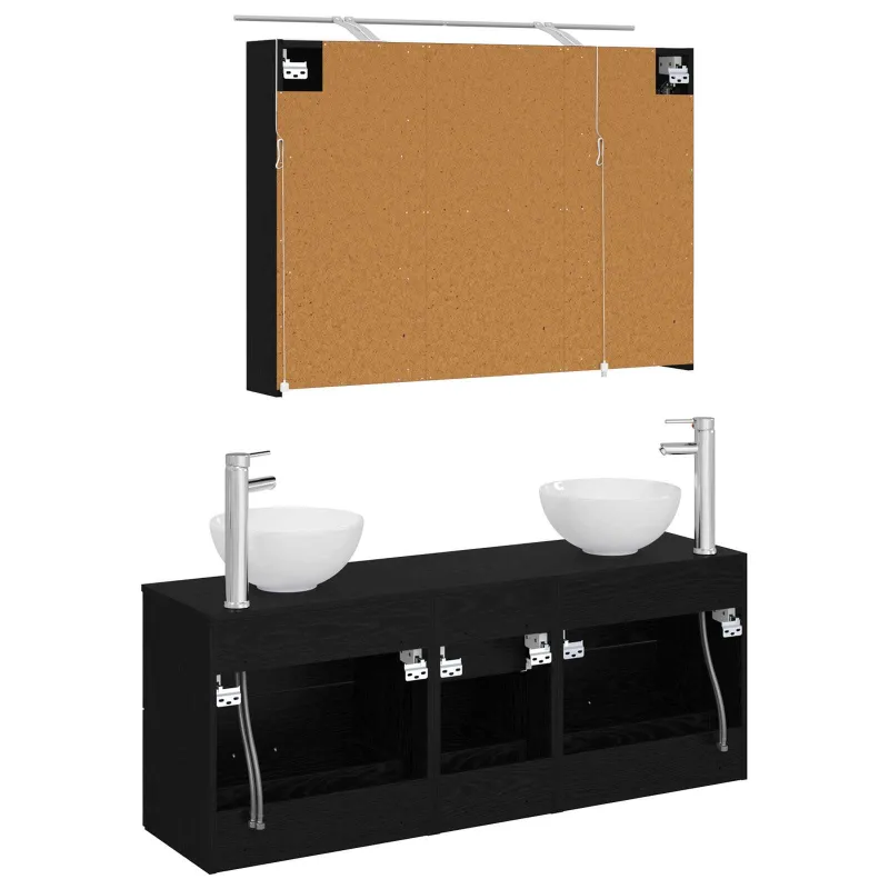 Vonios baldų rinkinys 4 pcs Juodojo ąžuolo