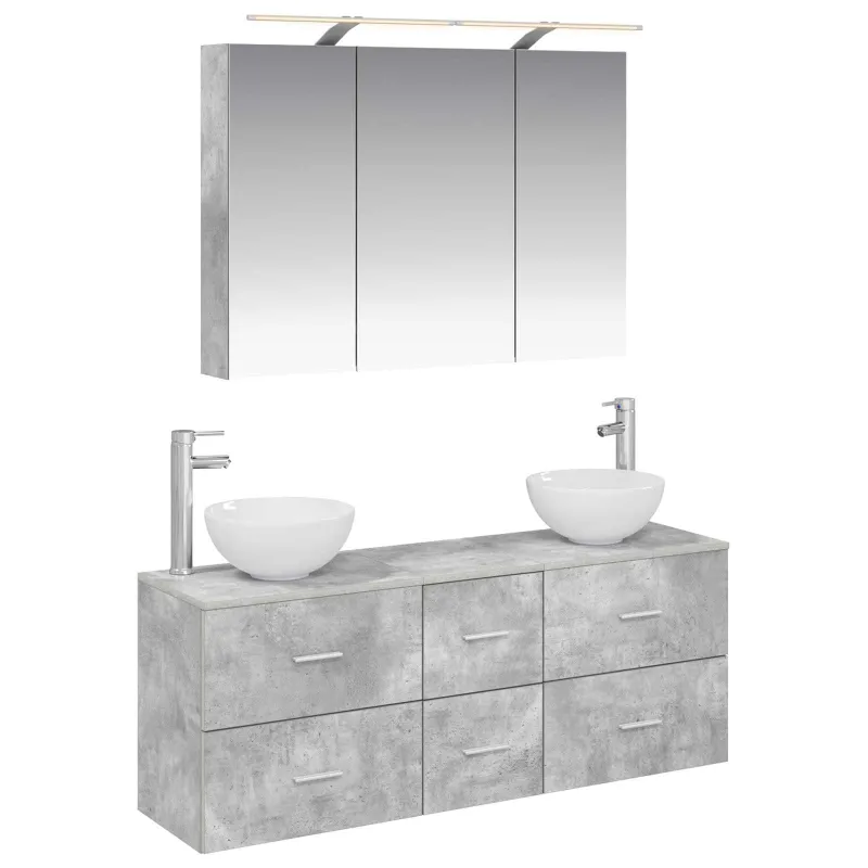 Vonios baldų rinkinys 4 pcs Betono pilka