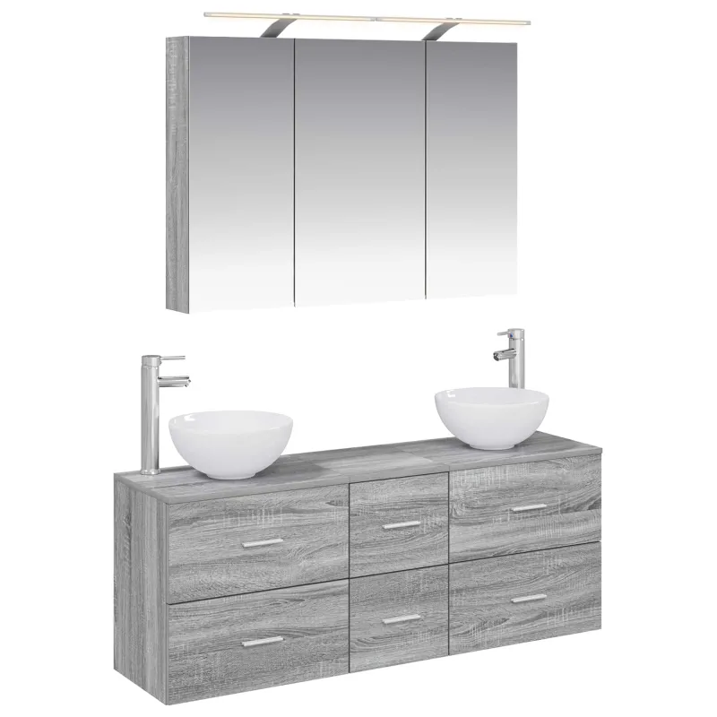 Vonios baldų rinkinys 4 pcs Pilka Sonoma