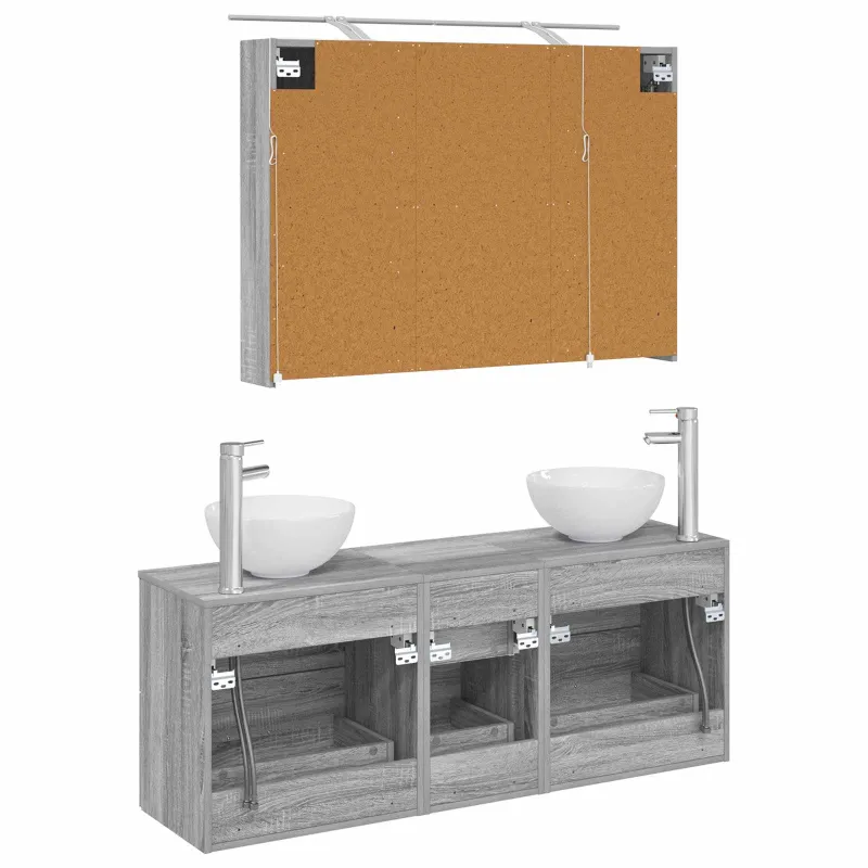 Vonios baldų rinkinys 4 pcs Pilka Sonoma