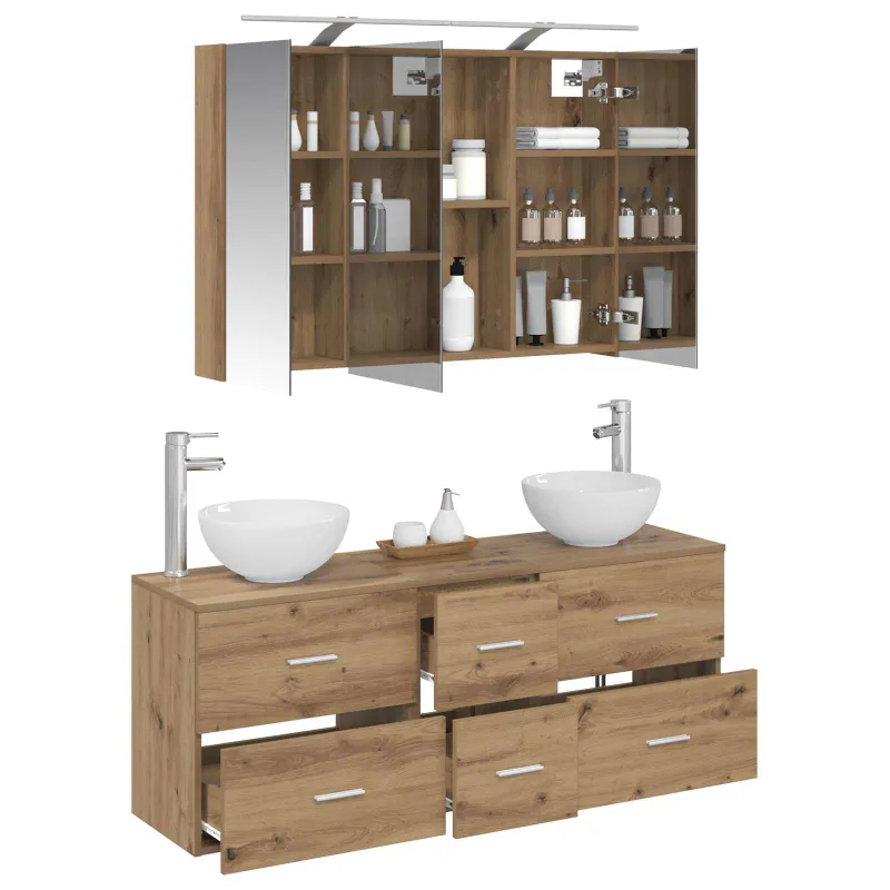 Vonios baldų rinkinys 4 pcs Artisano ąžuolo