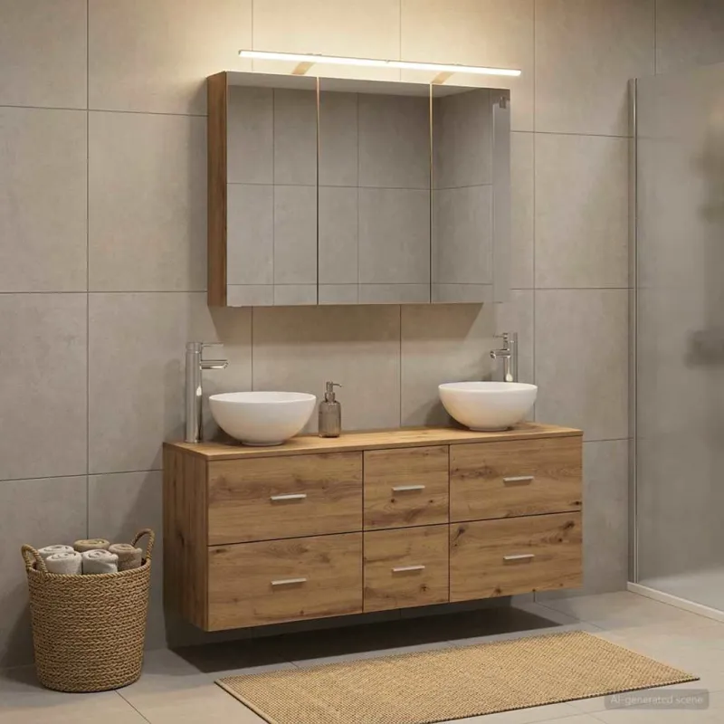 Vonios baldų rinkinys 4 pcs Artisano ąžuolo