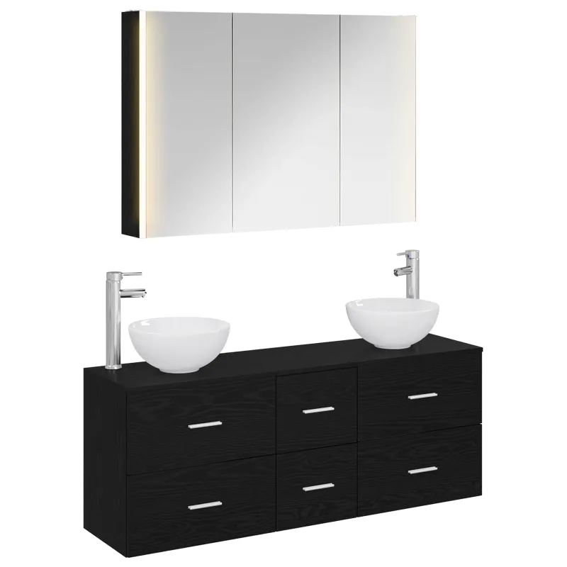 Vonios baldų rinkinys 4 pcs Juodojo ąžuolo