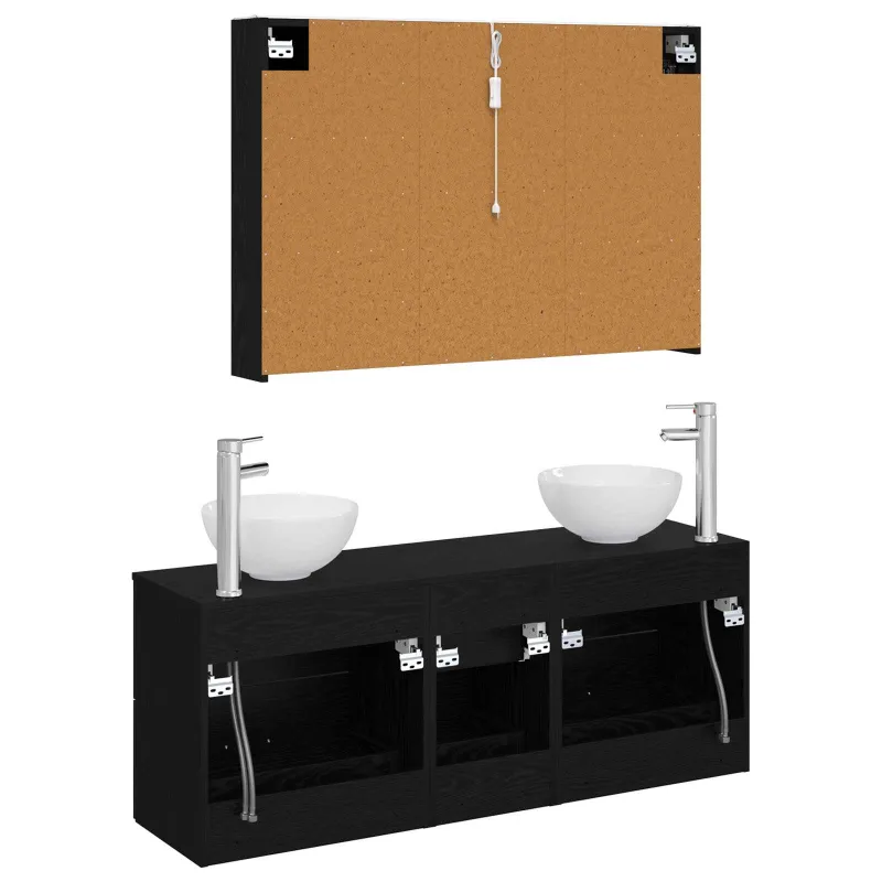 Vonios baldų rinkinys 4 pcs Juodojo ąžuolo
