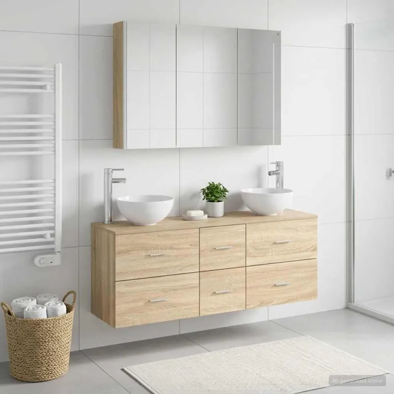 Vonios baldų rinkinys 4 pcs Sonoma ąžuolas