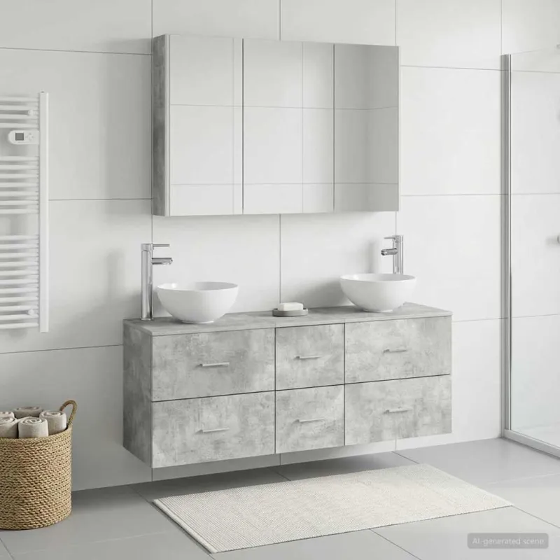 Vonios baldų rinkinys 4 pcs Betono pilka