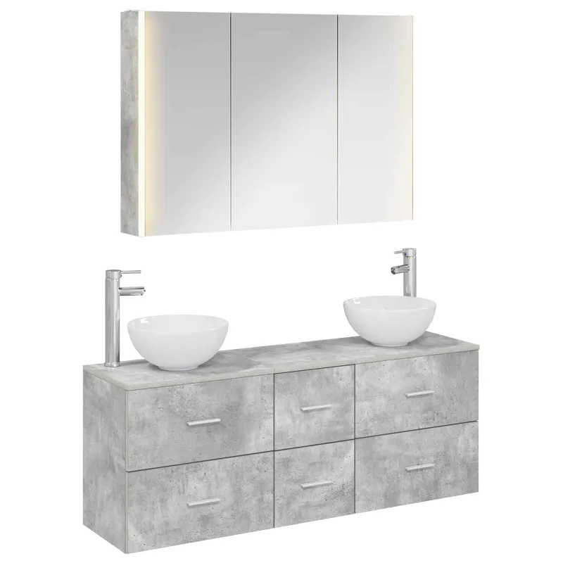 Vonios baldų rinkinys 4 pcs Betono pilka
