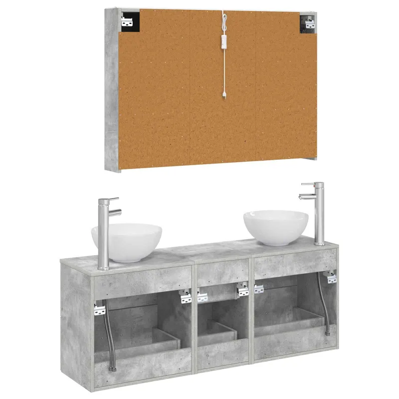 Vonios baldų rinkinys 4 pcs Betono pilka