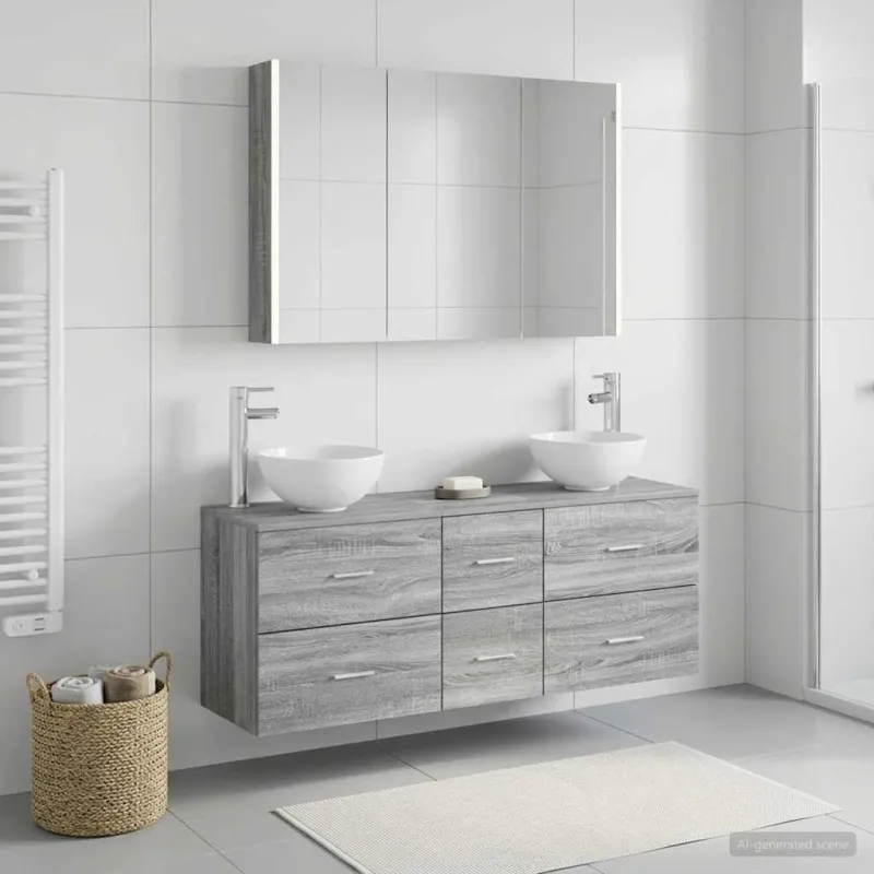 Vonios baldų rinkinys 4 pcs Pilka Sonoma