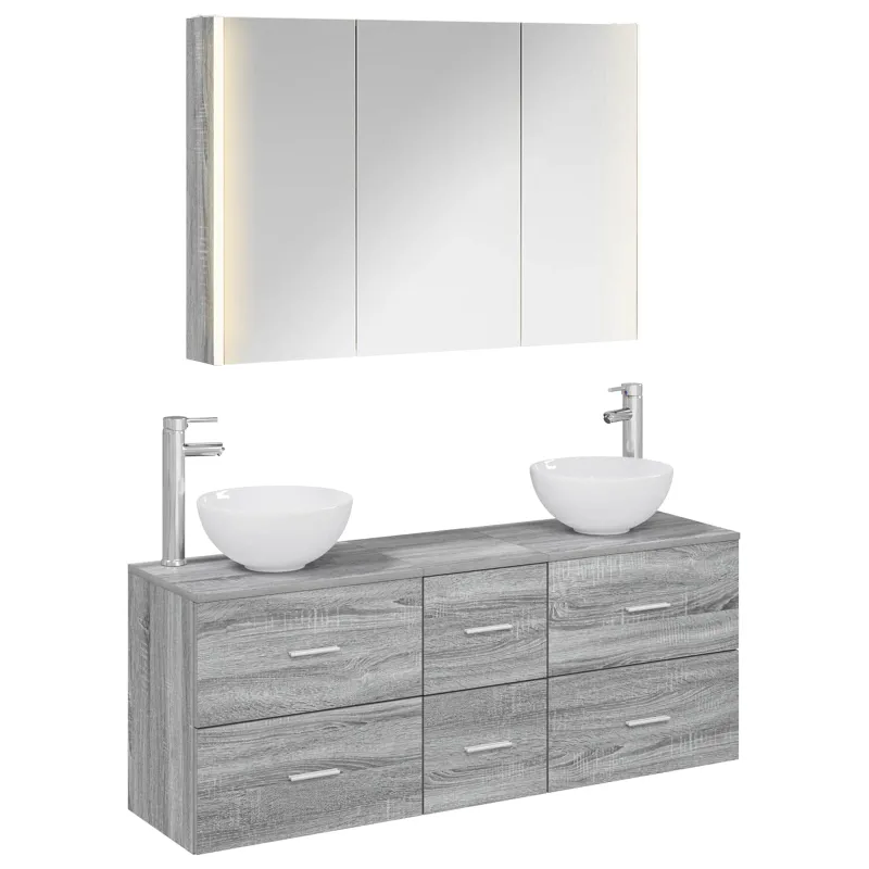 Vonios baldų rinkinys 4 pcs Pilka Sonoma