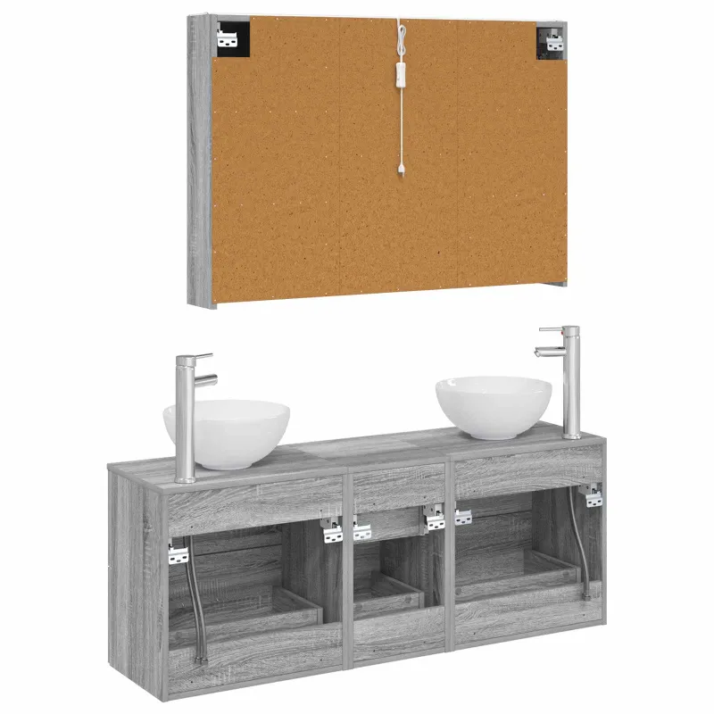 Vonios baldų rinkinys 4 pcs Pilka Sonoma